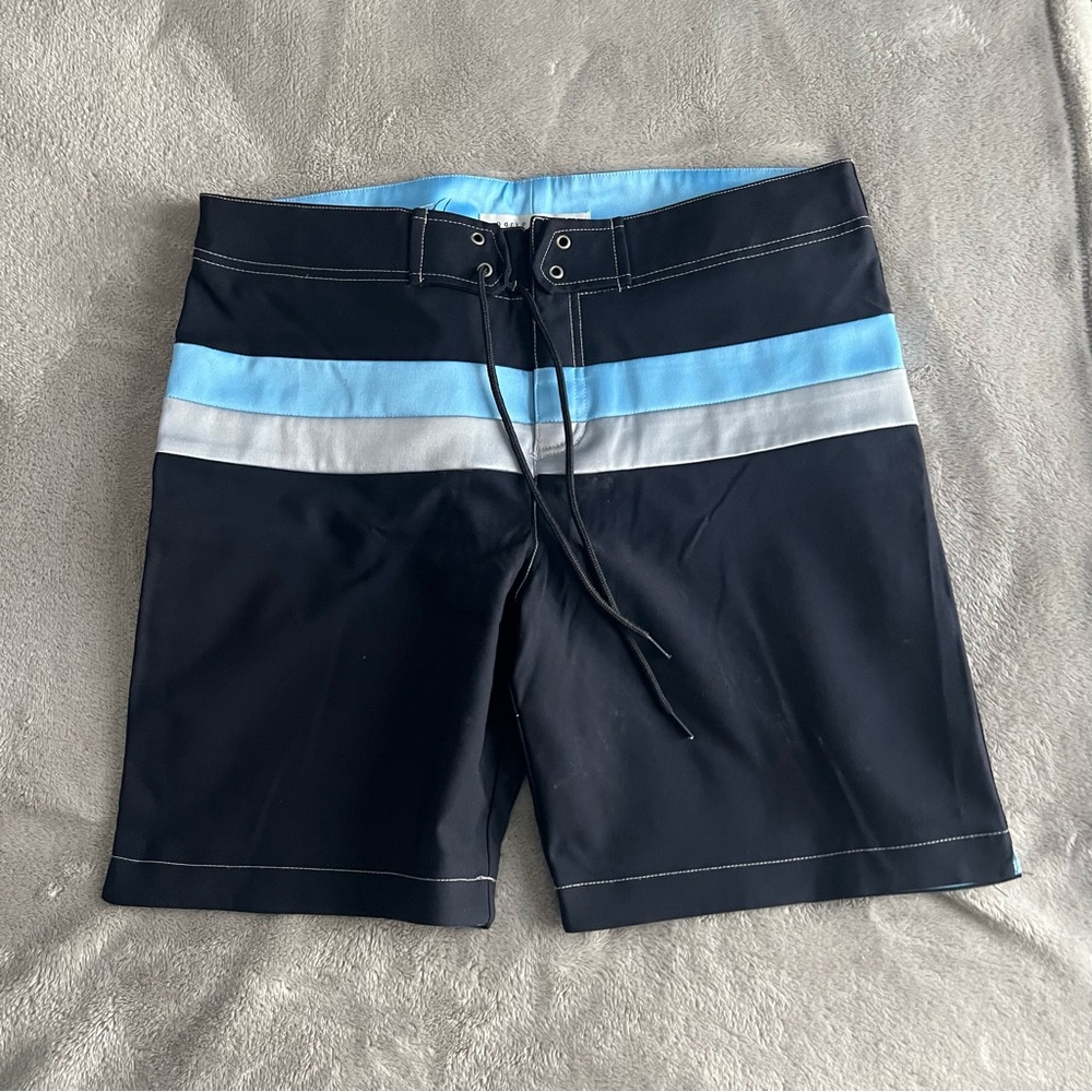 Parke & Ronan Men's Swim Shorts - Navy  with Blue and Gray accents 32